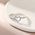 wholesale S925 Sterling Silver Cross-Border European and American Light Luxury Designer Ring for Women, Heart-Shaped Silver Ring, Minimalist Ring, Ring Wholesale-0-3
