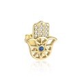 wholesale S925 Sterling Silver European And American Retro Hamsa Hand Earrings For Women, Light Luxury Fashion With Shiny Zirconia, Versatile Accessories-0-2