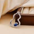 wholesale Metal hollow gourd pendant necklace, minimalist new Chinese style, elegant and chic, inspired by the Year of the Snake Spring Festival Gala-0-5