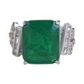 wholesale S925 silver new 10*12mm rectangular simulated emerald ring,-0-4