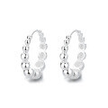 wholesale S925 Sterling Silver Trendy Small and Large Bead Design Ear Clasp, Unique Style, Niche Aesthetic, Versatile Women's Earrings-0-4
