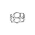 wholesale S925 Sterling Silver Korean Version INS Niche Design Sense Minimalist Versatile Twist Chain Textured Openable Ring for Women-0-5