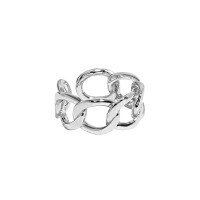 wholesale S925 Sterling Silver Korean Version INS Niche Design Sense Minimalist Versatile Twist Chain Textured Openable Ring for Women-Platinum [No. 13/Adjustable] Opening adjustable