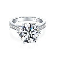 wholesale 18K Gold Plated Silver Rotating Crown Moissanite Ring with 5 Carat Colorful Diamonds for Women, 925 Silver Simulated Diamond-2 carats 13