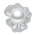 wholesale S925 Silver New Pearl Ring by Zhuozhifan Jewelry, 14mm Shell Pearl Ring for Women, Elegant and Goddess-like Style-0-4