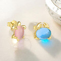 wholesale S925 Sterling Silver Cross-border Ocean Style Opal Cat's Eye Sea Turtle Stud Earrings, Wholesale-0-3