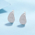 wholesale S925 Sterling Silver Full Moissanite Pear Drop Earrings, Minimalist High-End Studs, European and American Fashion Jewelry-0-0