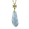 wholesale 925 Silver with Certificate, New Chinese Style White Chalcedony Lucky Bean Pendant, Enamel Chinese Knot Inlaid with Agate Pendant Necklace for Women-0-4