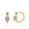 Rose Gold Plated S925 Silver Asymmetric Moissanite Stud Earrings-0-3