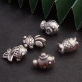 wholesale Metal 999 Silver Koi Spacer Beads Goldfish Ingot Fish Loose Beads Ornament String Beads Hand Knitted Accessories DIY Fittings-0-0