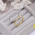 wholesale 9K gold jewelry manufacturer wholesale, fashion ins-style two-tone two-piece ring set with moissanite-0-5