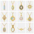 wholesale S925 Sterling Silver Gold Plated Opal Necklace with Korean Japanese Retro Style for Wholesale-0-0