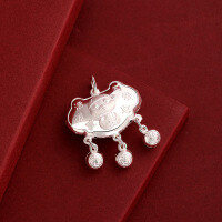 wholesale 999 Silver Zodiac Snake Year Baby Longevity Lock Children's Pure Silver Pendant, Snake Birth Symbol Peace Lock for Infant Full Moon and First Birthday Gift-Lively and cute longevity lock [snake] about 7.2g