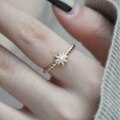wholesale S925 Sterling Silver Red Elk Full Body Eight-Pointed Star Fashion Ring, Minimalist and Versatile Commuter Tail Ring New Design-0-3