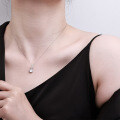 Sterling Silver Butterfly Firework Cut Zircon Necklace, Minimalist Luxury Collarbone Chain-0-2