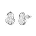 wholesale 925 Sterling Silver Cross-Border Women's New Chinese Style Gourd Shaped Fish Scale Pattern Classic Elegant Retro Lady Earrings-0-5