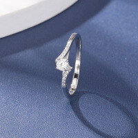 wholesale S925 Sterling Silver Niche Design Nine Hearts One Flower Cut Four-Prong Setting Zirconia Engagement Solitaire Ring for Women-Fashion Ring [S925 Silver]  Size 12