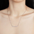 Sterling Silver Moissanite Pendant Necklace, Women's Smile Locket Collarbone Chain-0-2