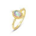 wholesale 925 Sterling Silver New Korean Light Luxury Minimalist Geometry Opal Ring for Women Wholesale from Manufacturer-0-5