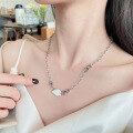 wholesale S925 Sterling Silver Retro Geometric Pendant Letter Necklace Minimalist Ins Trendy Niche Collarbone Chain-0-1