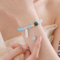 wholesale S925 Sterling Silver Wish Fulfillment Aquamarine Bracelet for Women DIY Beaded Bracelet Malachite Bracelet Ins Style Niche Premium Aesthetic-0-2