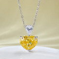 wholesale S925 metal new minimalist cute sweet heart simulated diamond pendant necklace, super sparkly birthday gift-0-0
