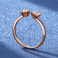 wholesale [] S925 Sterling Silver Moissanite Minimalist Band Ring, Small Design for Women's Index Finger, Fashionable and Unique-Moissanite Ring 1.3g Adjustable opening