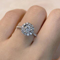 wholesale S925 Silver 1-Carat High-Carbon Diamond Exquisite Full Diamond Micro-Set Ring, ZHUO ZHI FAN Jewelry New-0-1