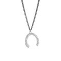 wholesale S925 Sterling Silver Small Batch Designed Minimalist Vintage Weathered Wishbone Textured Moon Pendant Necklace for Women-0-5