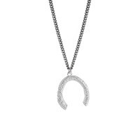 wholesale S925 Sterling Silver Small Batch Designed Minimalist Vintage Weathered Wishbone Textured Moon Pendant Necklace for Women-Vintage Silver 925 Silver