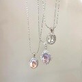 wholesale S925 Sterling Silver French Style Sparkling Violet Ice Flower Zircon Oval Pigeon Egg Pendant Full Diamond Collarbone Chain Multiple Styles-0-0