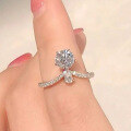 wholesale S925 Silver New Style "Crowning Love" 1-Carat Ring for Women, Diamond Engagement Ring Band-0-1