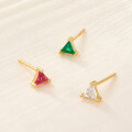 wholesale S925 Sterling Silver Triangle Stud Earrings Fashion Ins Style Geometric Diamond Inlaid Earrings Women Cross-Border Wholesale-0-1