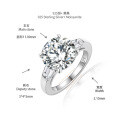 18k Gold Plated S925 Silver 5ct Moissanite Round Ring-0-3