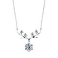 S925 Silver New Deer-themed Pendant Necklace with 1ct Moissanite for Valentine's Day-0-3