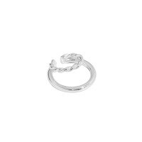 wholesale S925 Sterling Silver 599 Korean Version INS Niche Design Minimalist Versatile C-Shaped Braided Texture Ear Clip for Women Without Piercings-Silver [single] 925 silver