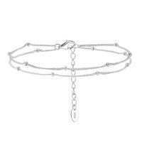 wholesale S925 silver fashion double-layer starry sky bracelet, trendy and stylish women's hand chain-Platinum plating 1.7g>925 silver