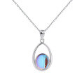 wholesale 925 Sterling Silver Cross-Border New Moonstone Pendant Necklace for Women, Minimalist and Elegant, Niche Luxury with a Sense of High-End Collarbone Chain-0-4