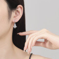 wholesale [925 Sterling Silver] Fashionable and high-end Christmas tree ear hook earrings with moissanite, a new Christmas gift for best friends-0-3