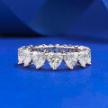 wholesale S925 Silver Full Diamond Pavé 5*5 Heart-Shaped Row Ring, Zhuo Zhifan New Style Cross-Border Ins Trend European and American Design-0-6