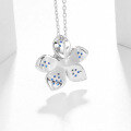 wholesale Designer-style S925 silver natural crystal pendant with 1ct floral motif and topaz gemstone necklace-0-3