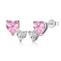 wholesale S925 Sterling Silver Women's Earrings 6-10MM Heart Square Pear Shape Advanced Zircon Inlaid Minimalist Style-0-16