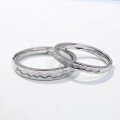 wholesale Silver Metal, Love of a Lifetime Fashionable Minimalist Couple Rings Niche Design High-End Sense Valentine's Day Gift for Boyfriend/Girlfriend Matching Rings Wholesale-0-0