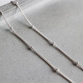 wholesale S925 Sterling Silver Korean-style Minimalist Cross Chain with Tiny Beads Anklet Foot Jewelry for School Girls-0-3