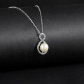 wholesale S925 Sterling Silver Natural Freshwater Pearl Necklace, Fashionable and Luxurious Personalized Elegance Collarbone Chain Pendant-0-0