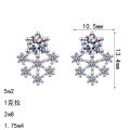 S925 Sterling Silver Moissanite Snowflake Earrings for Women-0-3