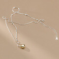 wholesale S925 Sterling Silver Minimalist Smooth Heart Ballpoint Snake Chain Beaded Necklace Y01070-0-3