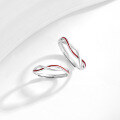 wholesale 925 Sterling Silver Luminous Minimalist Möbius Twist Couple's Ring, Open Adjustable Design, Niche Valentine's Day Gift-0-2