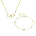wholesale S925 Sterling Silver Sweet Bow Necklace with Zircon,，。-0-3