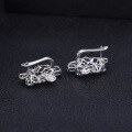 wholesale S925 Silver Natural Topaz Earrings, European and American Vintage Style, Unique Crystal Gemstone Ear Drops-0-2